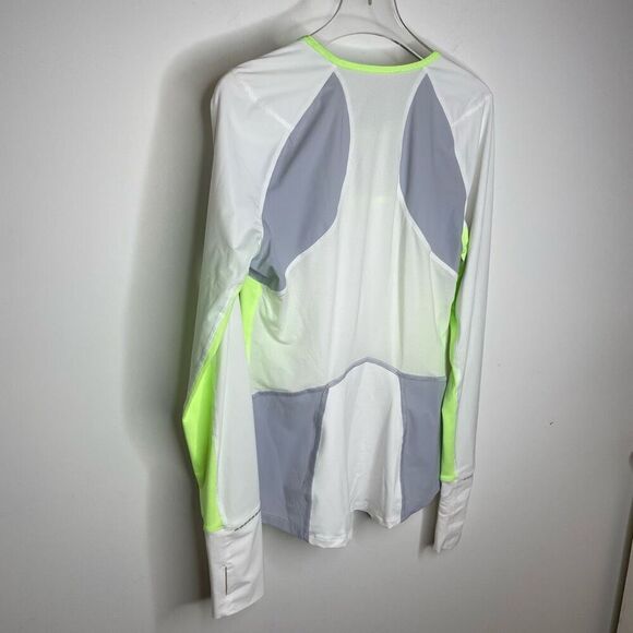 LULULEMON TRAIL BOUND LONG SLEEVE 8 WHITE CLEAR MINT Top Running Hiking Workout - Picture 8 of 9